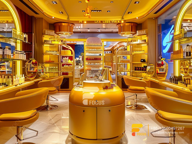 Cosmetic Retail Wall Mounted Perfume Cabinet Wig Store Design