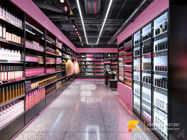 Cosmetic Furniture Suppliers Perfume Wall Display Wig Store Design