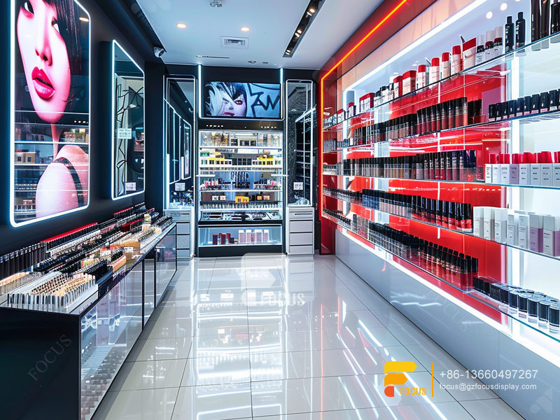 Perfume Showcase Display Cosmetic Shop Counter Wig Stand