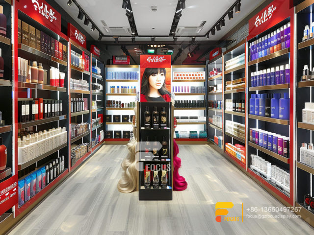Custom Cosmetic Display Racks Perfume Shelfs Wig Stands