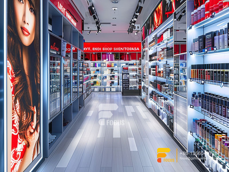 Cosmetic Displays Retail Perfume Shop Design Wigs Stands
