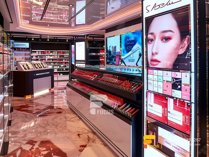 Cosmetic Furniture Perfume Display Stands Hair Store Design