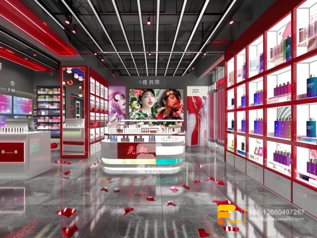 Perfume Counter Cosmetic Wall Shelf Hair Shop Interior Design