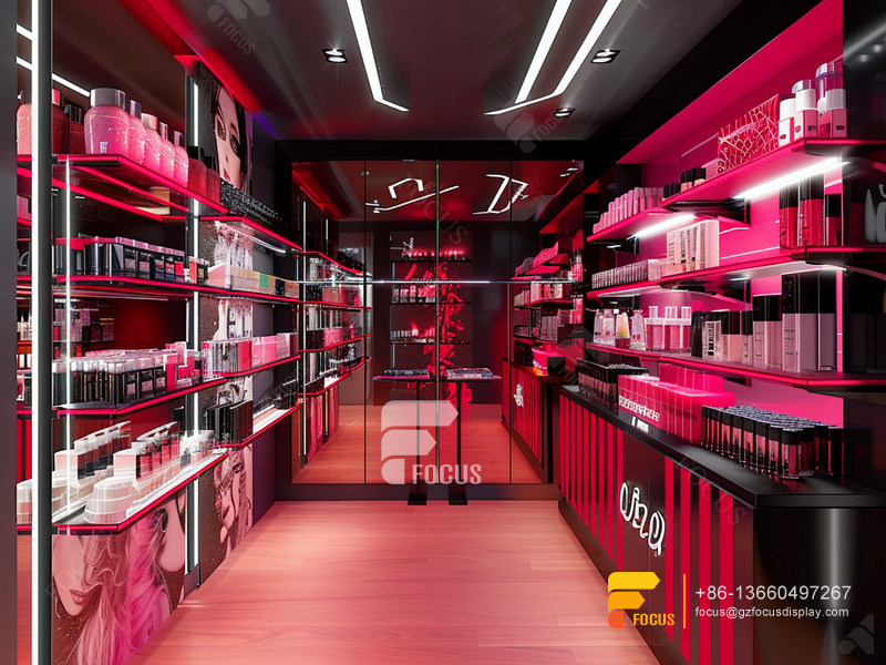 Cosmetic Store Interior Design Perfume Stands Wig Display Shelves
