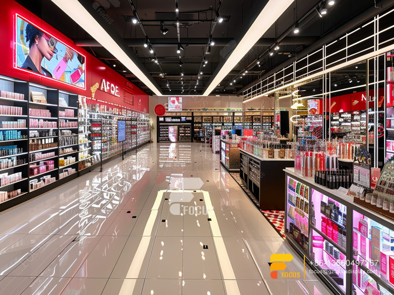 Cosmetic Display Case Perfume Glass Cabinets Hair Shop Design