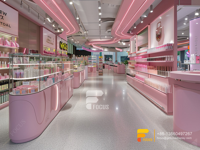 Glass Perfume Cabinet Cosmetic Retail Shop Wig Stand