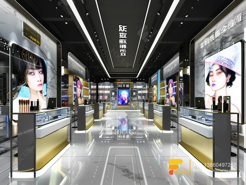 Cosmetic Display Cases Skin Care Furniture Wig Store Design