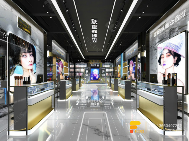 Cosmetic Display Cases Skin Care Furniture Wig Store Design