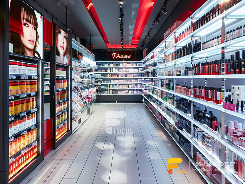 Cosmetic Counter Display Perfume Furniture Wig Store Design