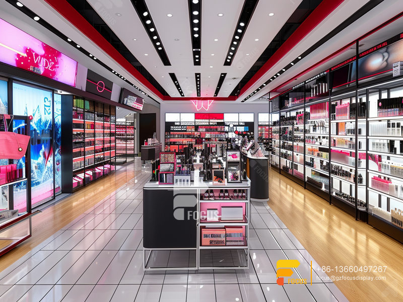 Cosmetic Display Case Perfume Glass Cabinets Hair Shop Design