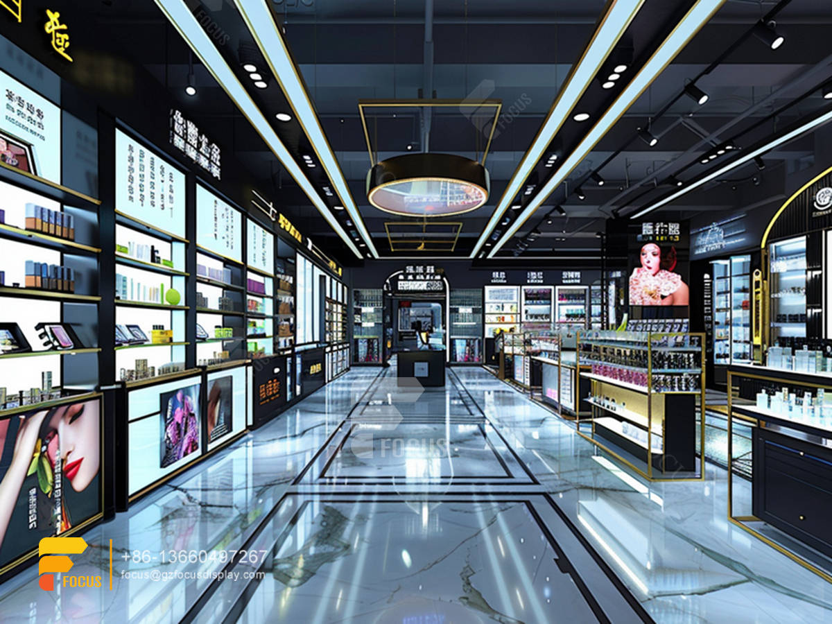 cosmetic display cases skin care furniture wig store design