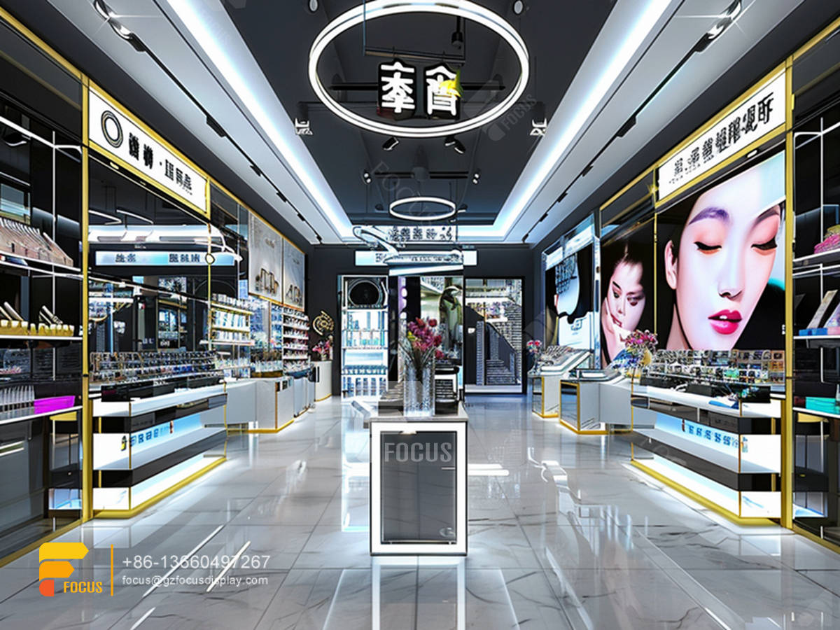 cosmetic display cases skin care furniture wig store design