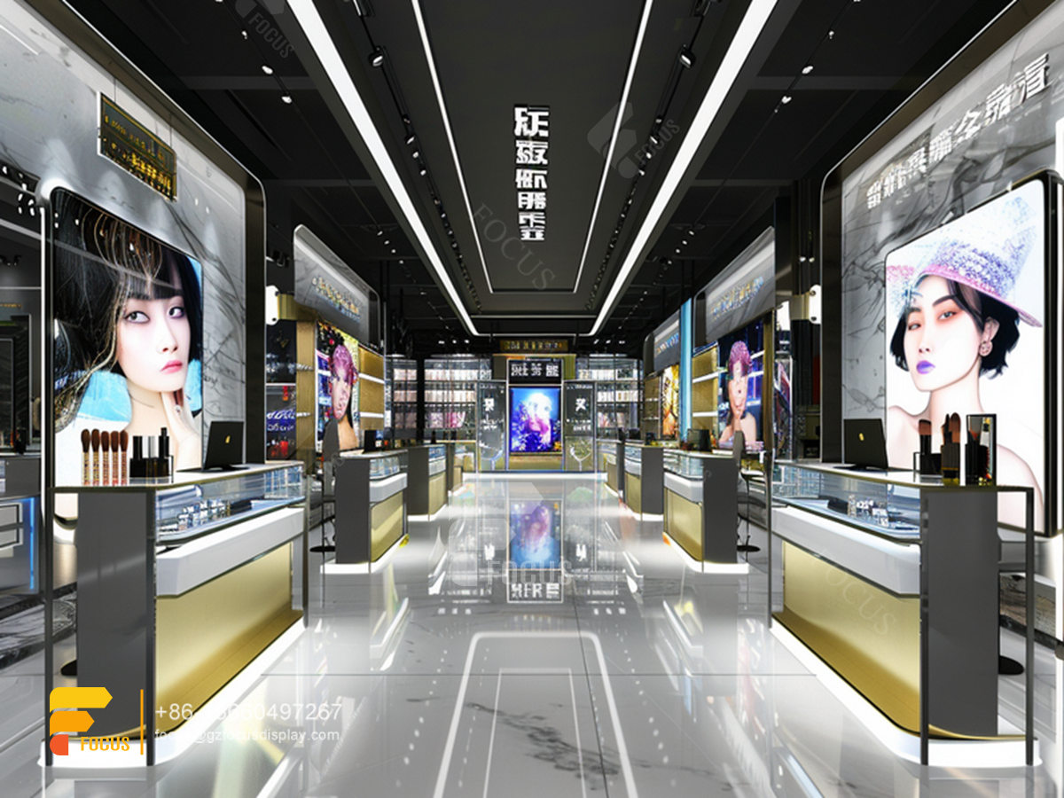 cosmetic display cases skin care furniture wig store design