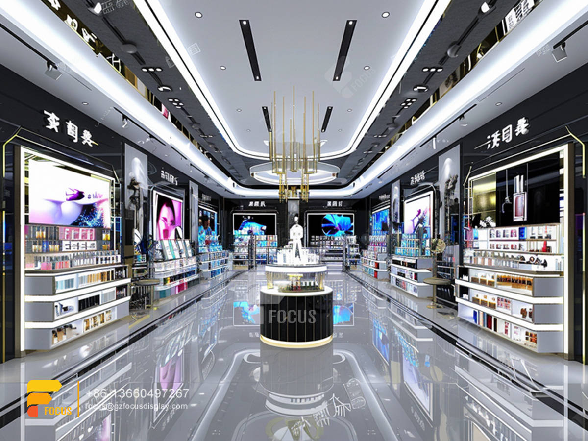 cosmetic display cases skin care furniture wig store design