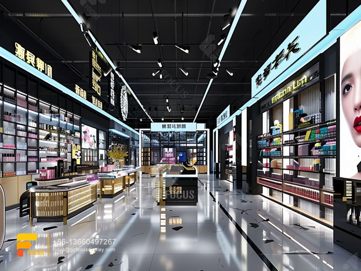 cosmetic display cases skin care furniture wig store design