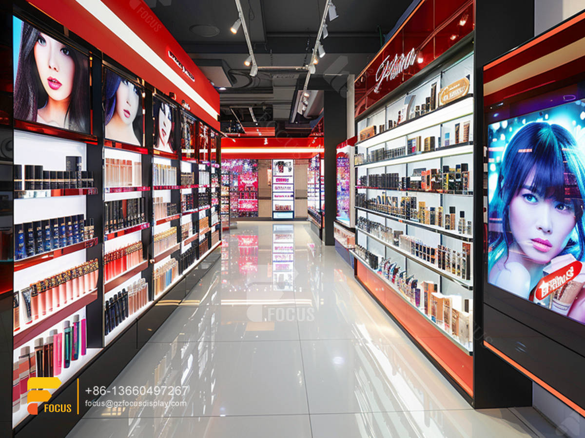 cosmetic display manufacturers perfume counter stand wig