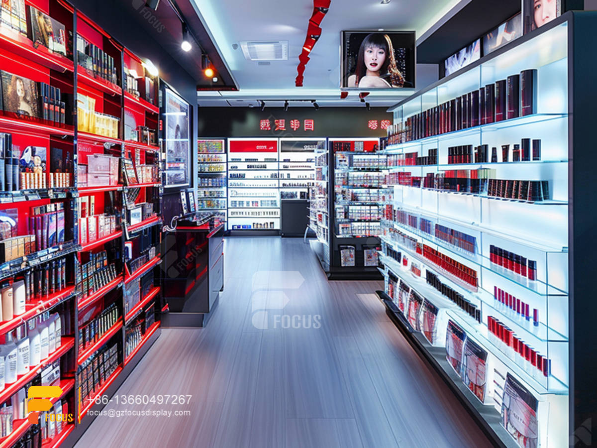 cosmetic display manufacturers perfume counter stand wig