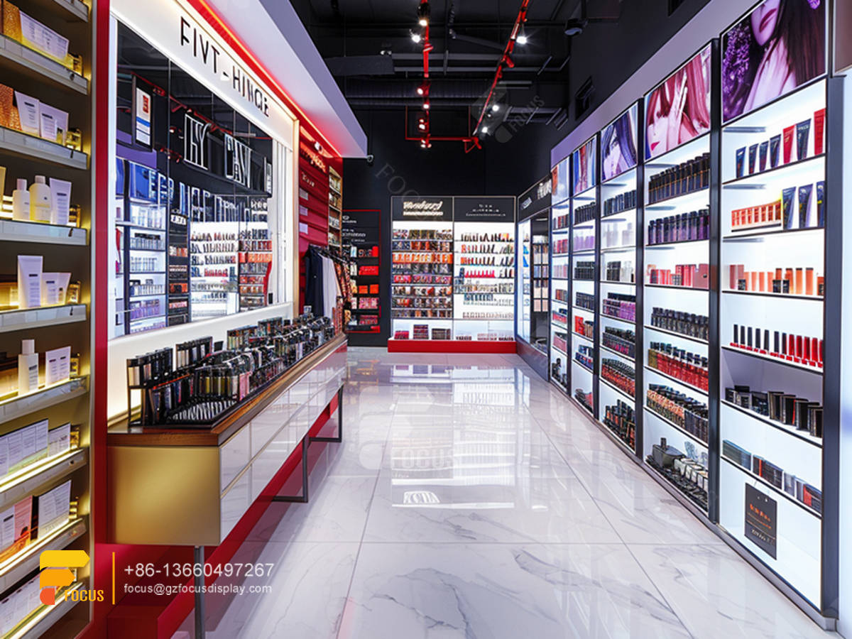 cosmetic display manufacturers perfume counter stand wig