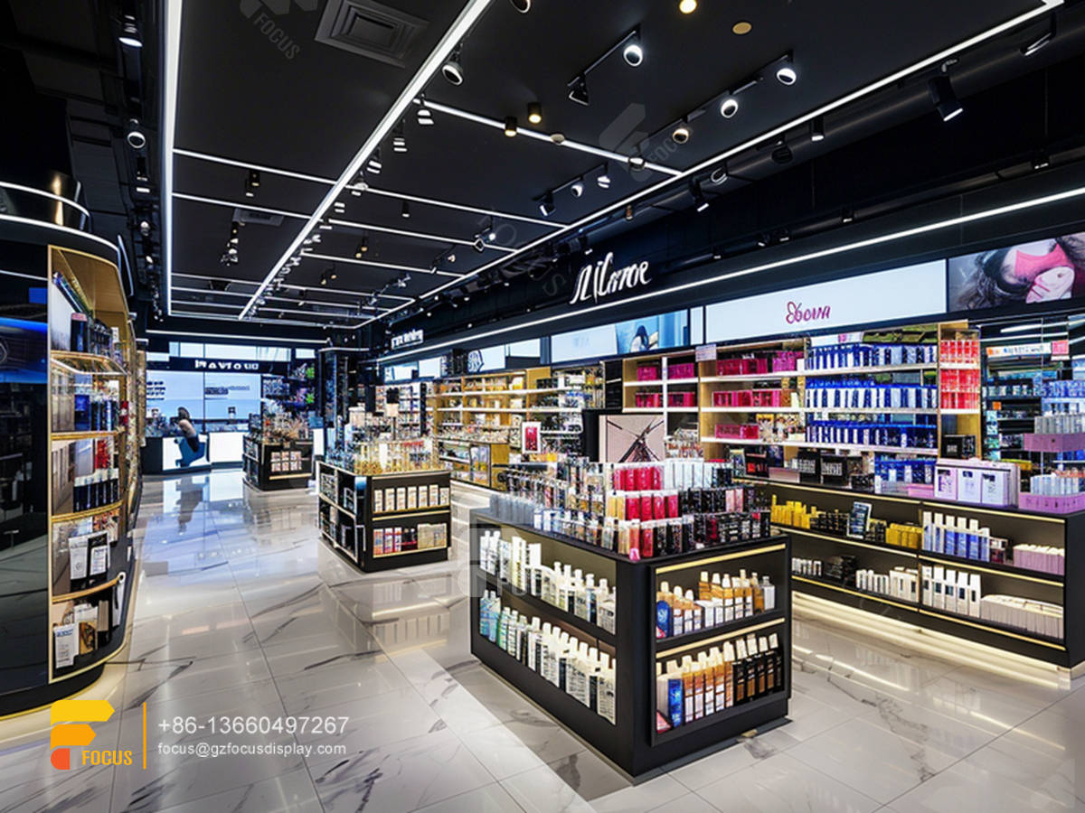 cosmetic display perfume cabinet design wig store design