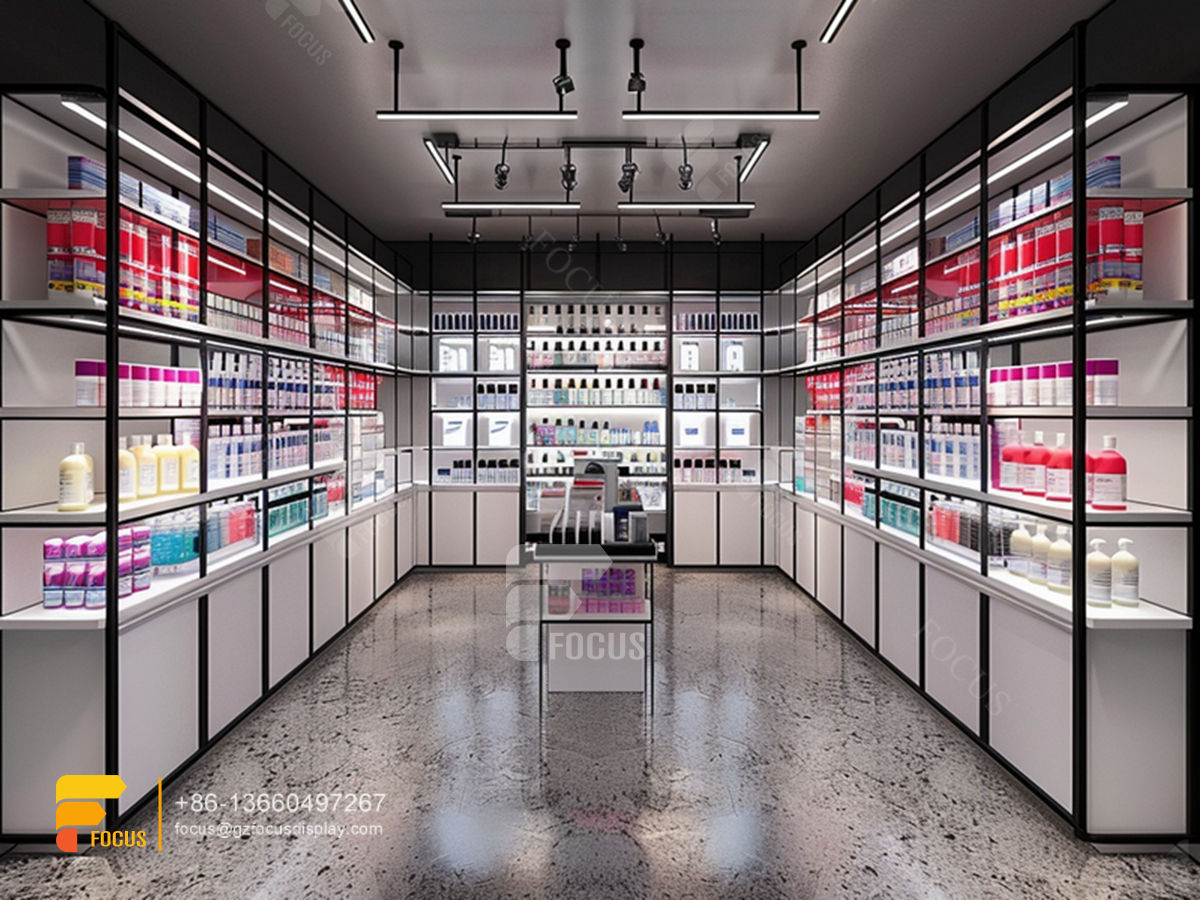 cosmetic display perfume cabinet design wig store design