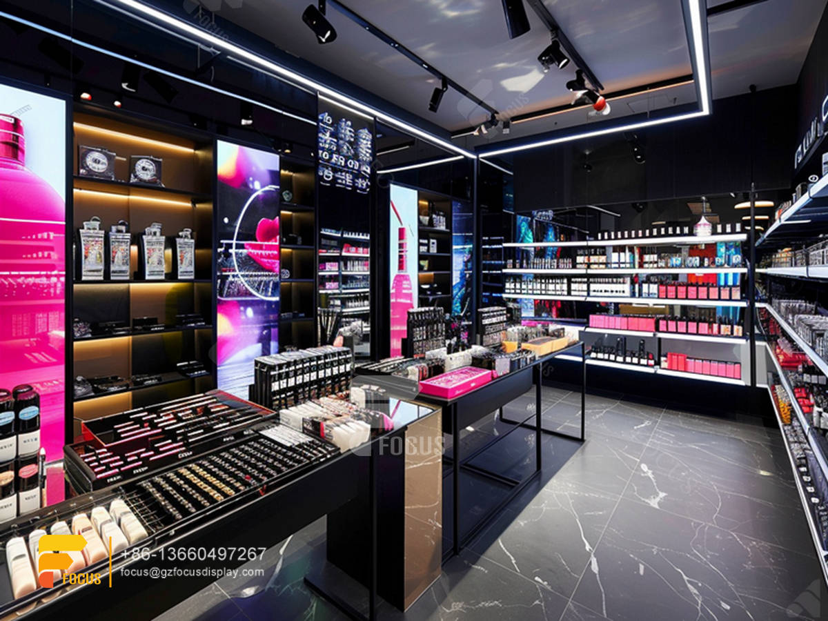 cosmetic display perfume cabinet design wig store design