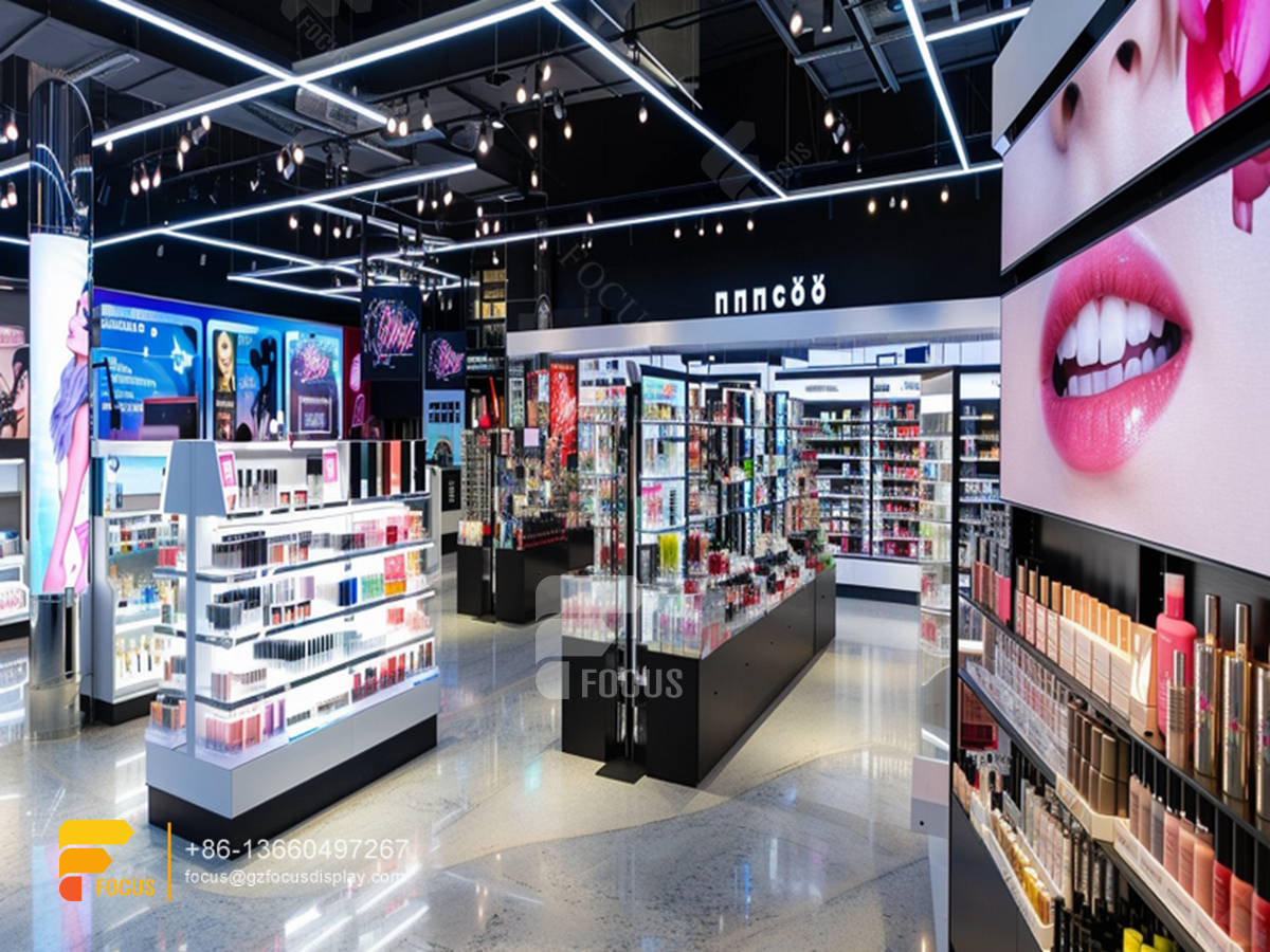 cosmetic display perfume cabinet design wig store design
