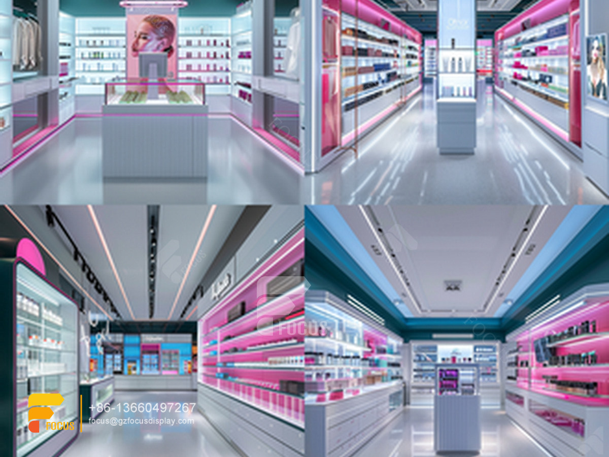 cosmetic display shelves perfume cabinet design stand wig