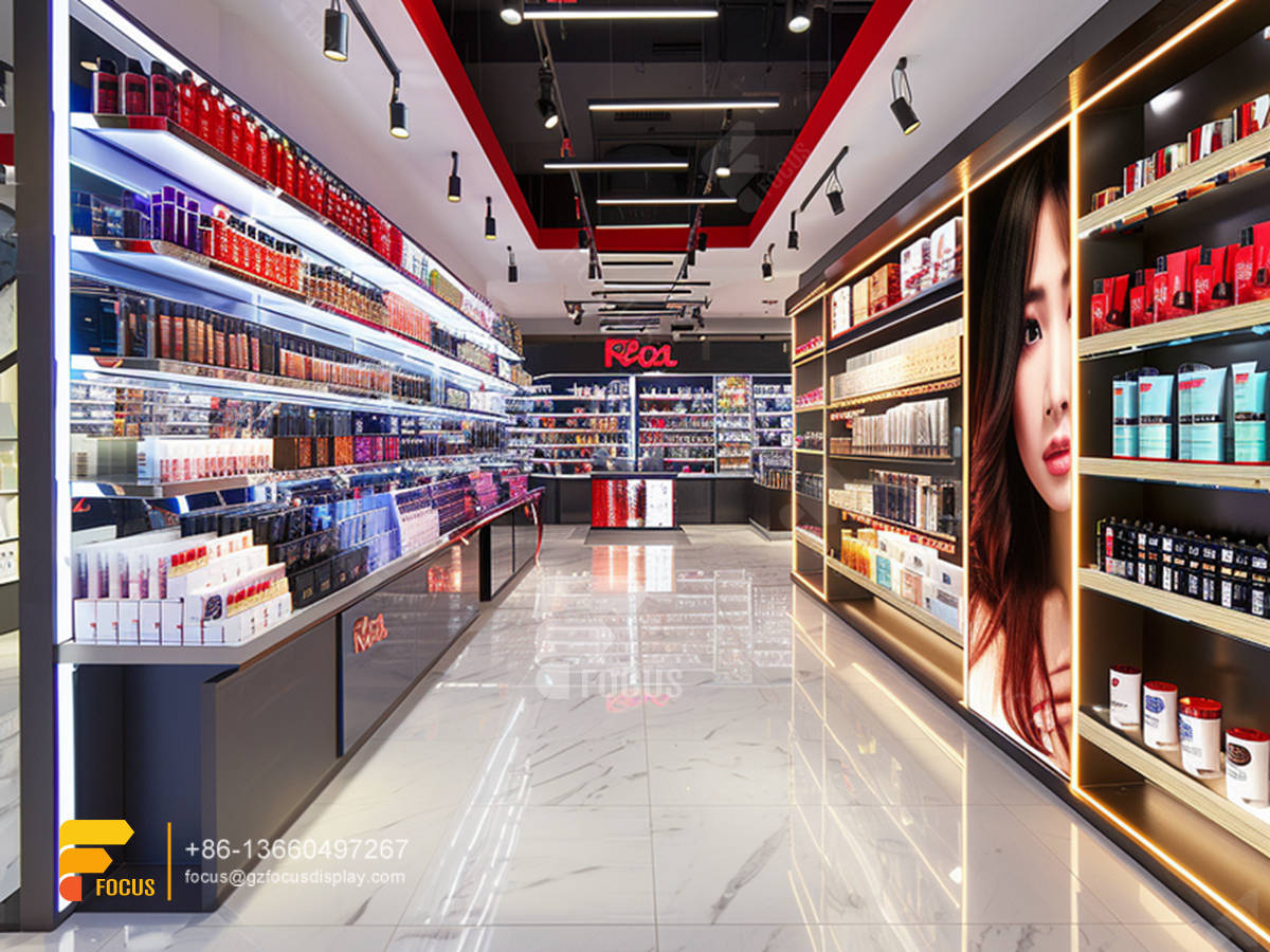 cosmetic display units perfume rack design wig shelf