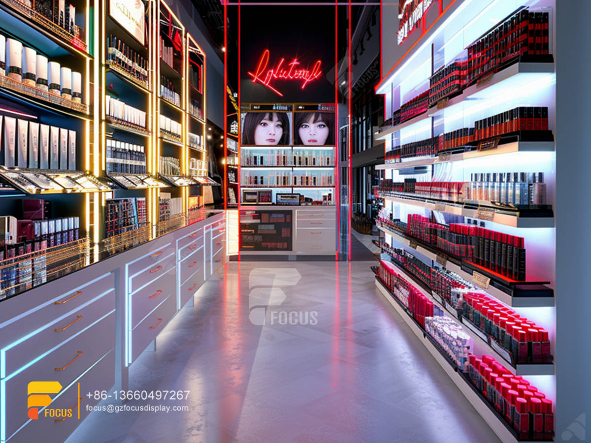 cosmetic display units perfume rack design wig shelf