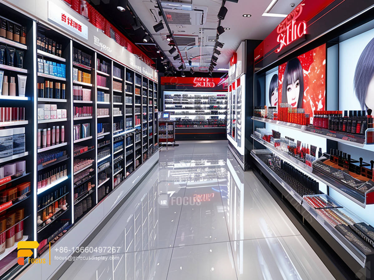cosmetic display units perfume rack design wig shelf