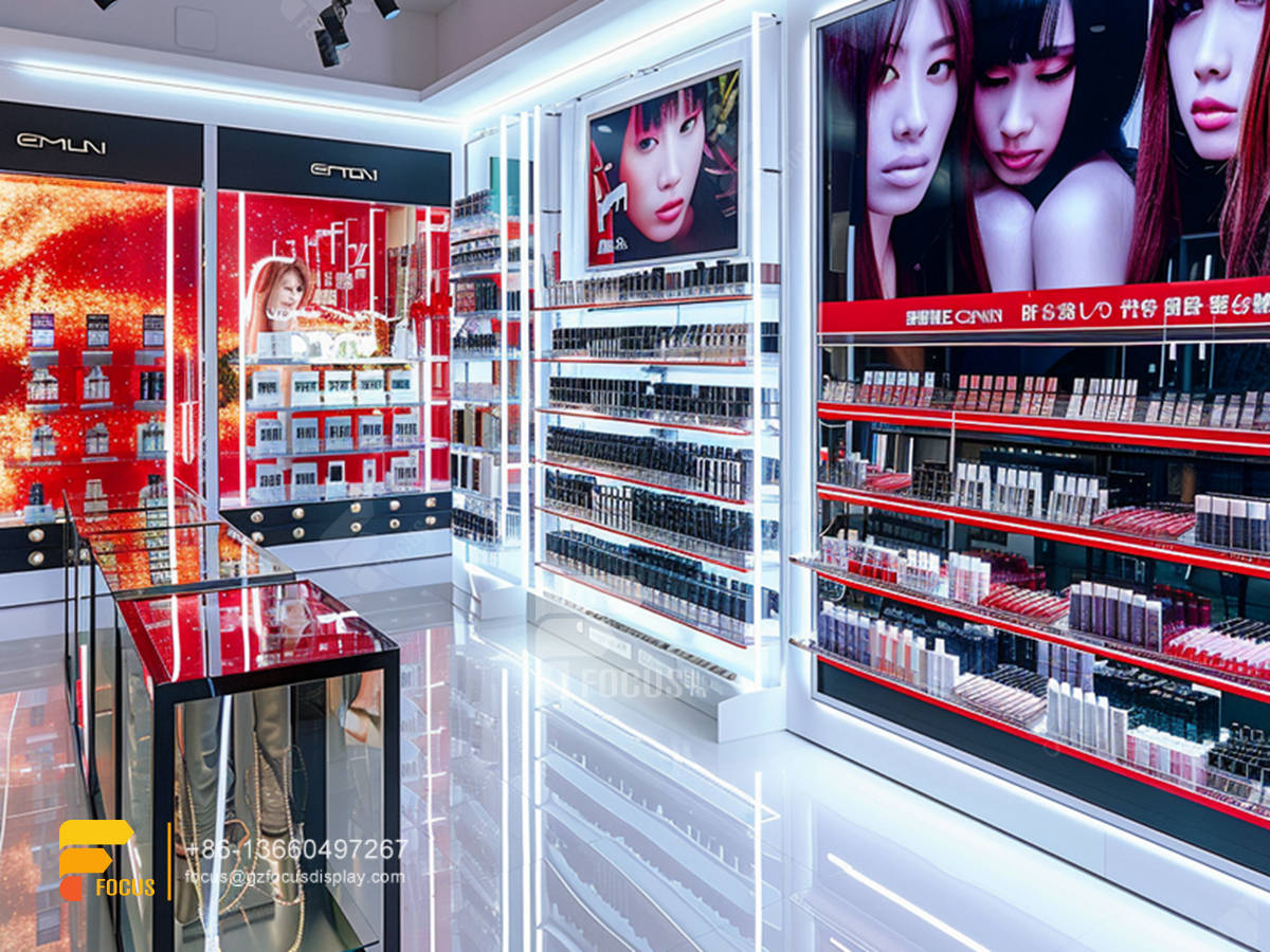 cosmetic display units perfume rack design wig shelf