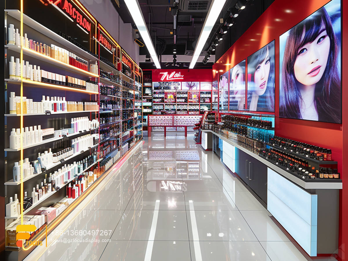 cosmetic display units perfume rack design wig shelf