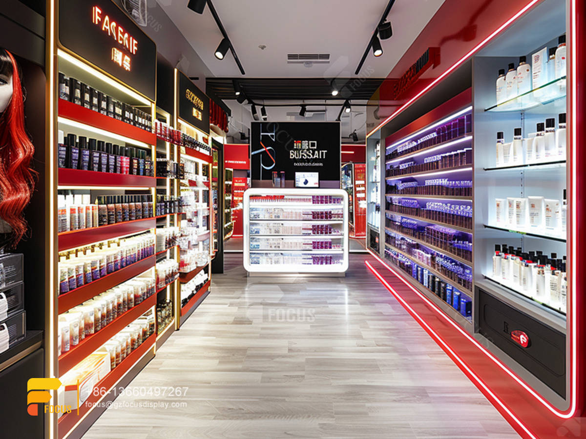 cosmetic displays retail perfume shop design wigs stands