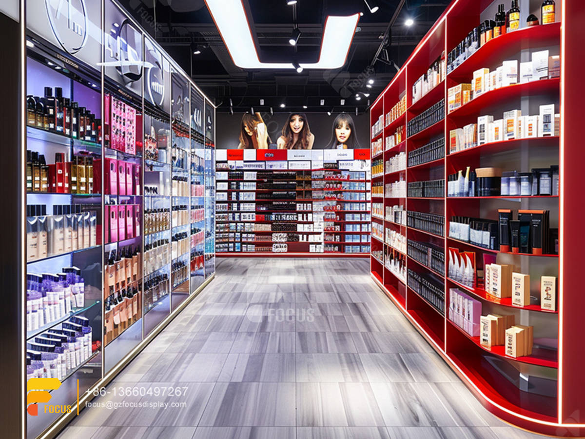 cosmetic displays retail perfume shop design wigs stands