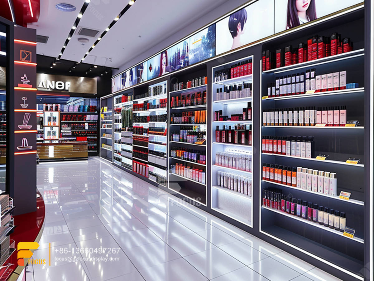 cosmetic displays retail perfume shop design wigs stands