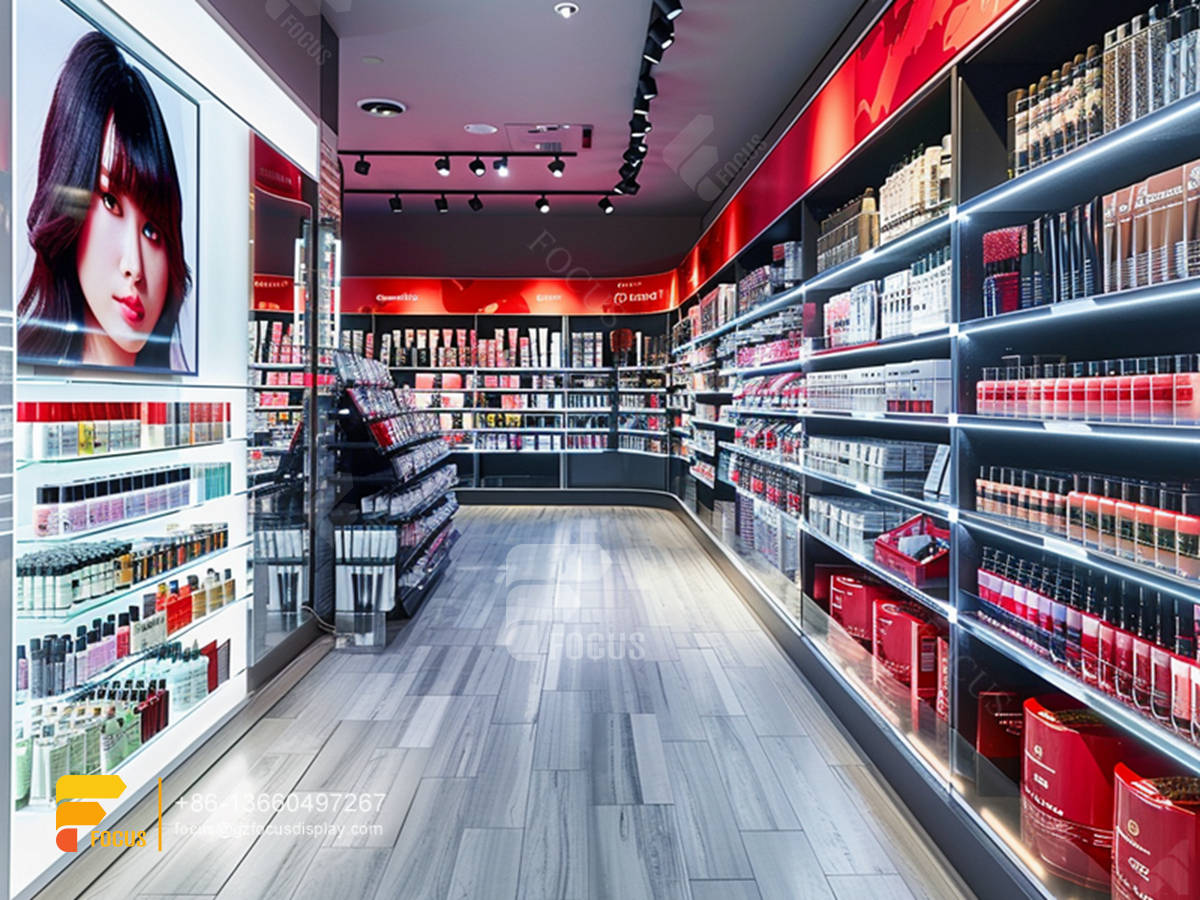 cosmetic furniture perfume display stands hair store design