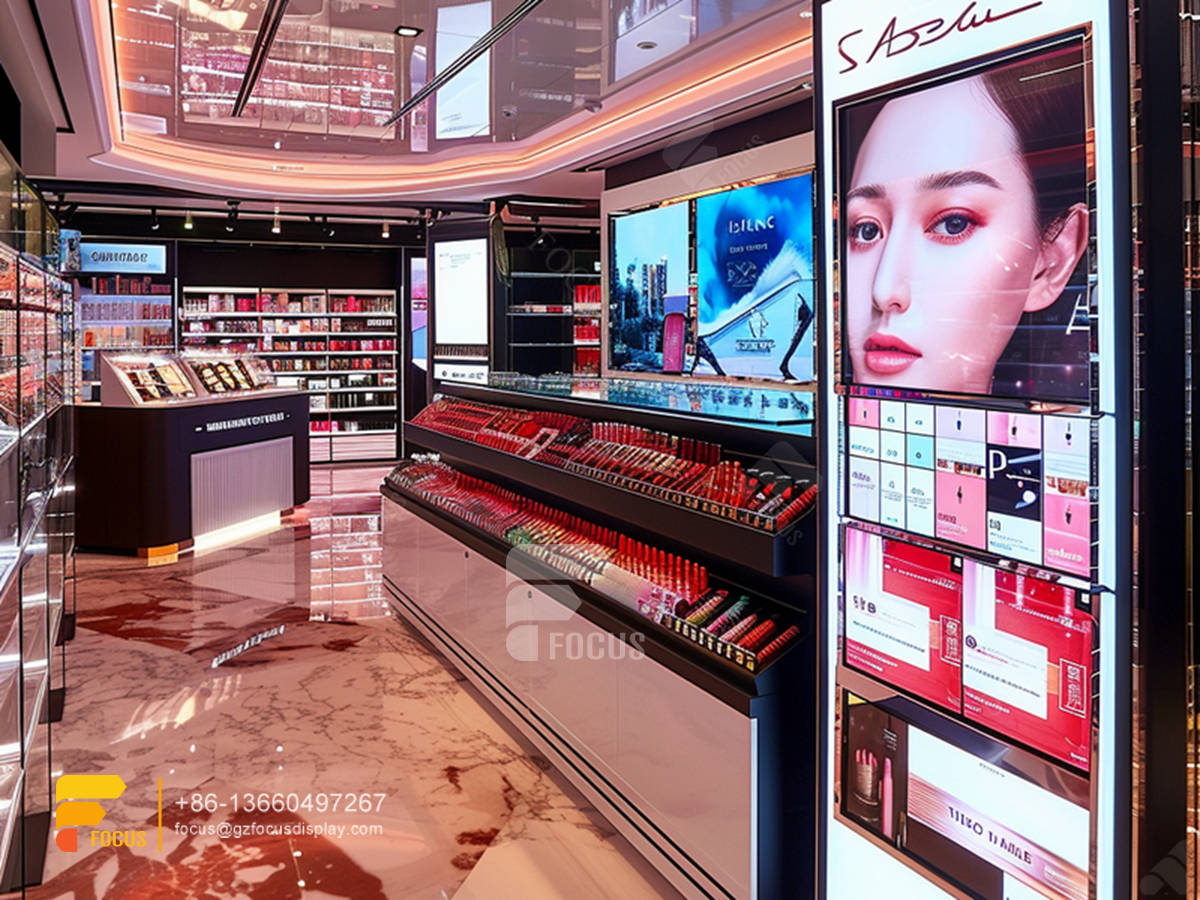 cosmetic furniture perfume display stands hair store design
