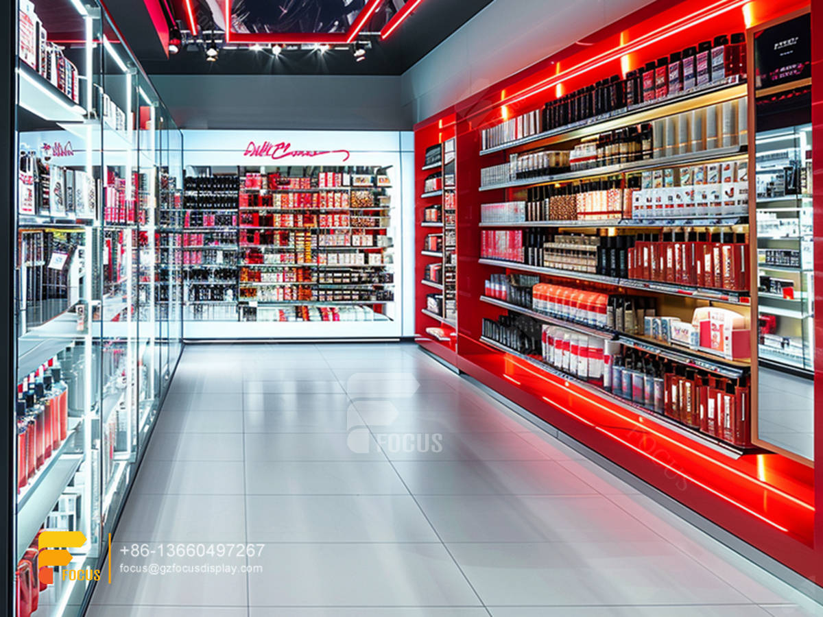 cosmetic furniture perfume display stands hair store design