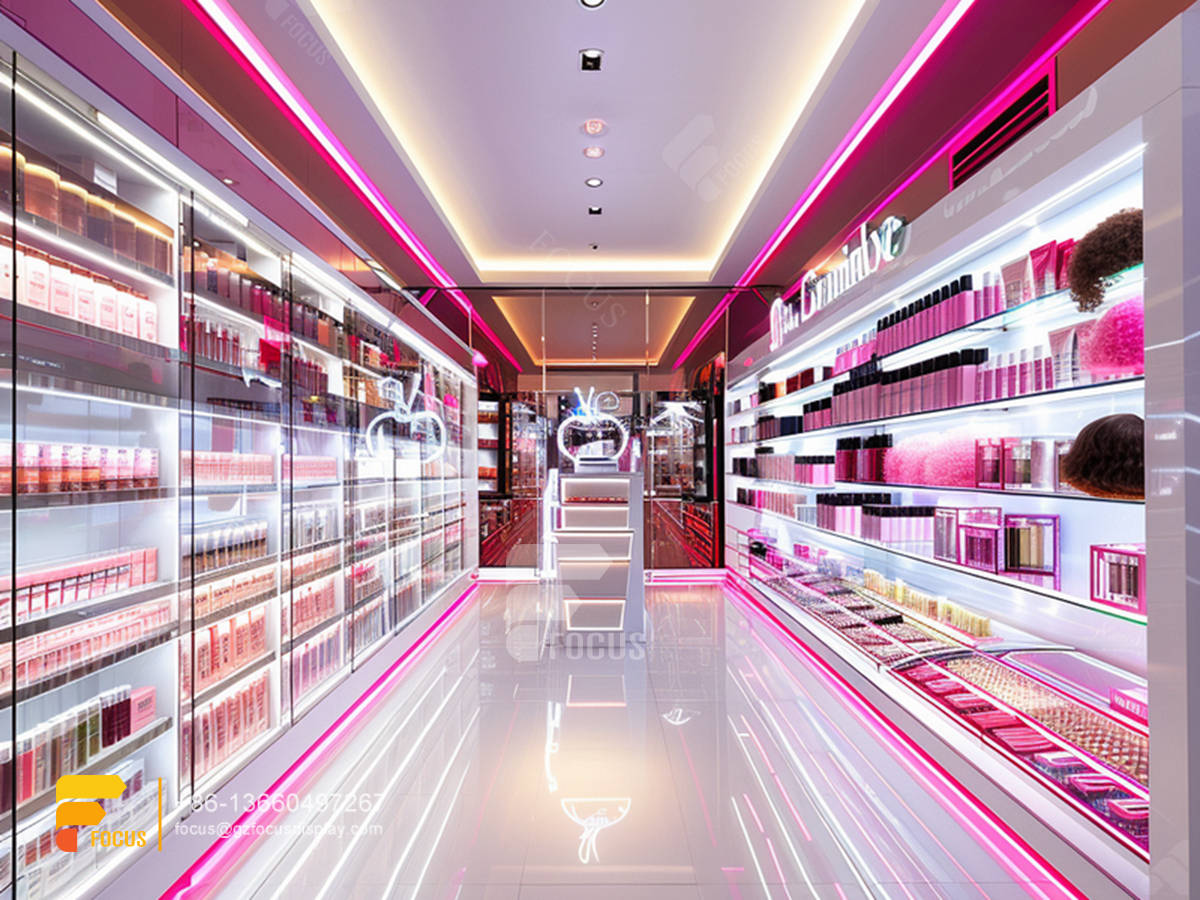 cosmetic rack design perfume shop display wig showcase