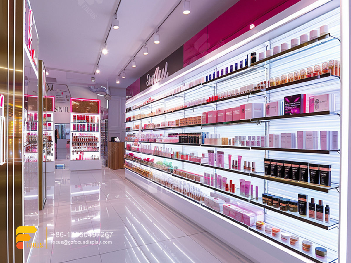 cosmetic rack design perfume shop display wig showcase
