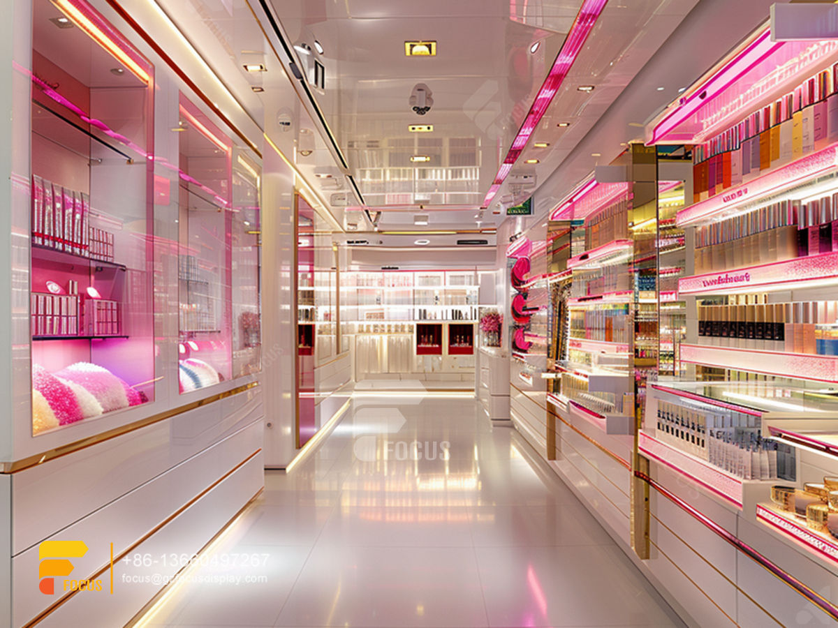 cosmetic rack design perfume shop display wig showcase