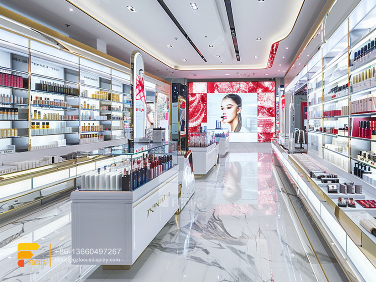 cosmetic retail shop perfume shelves wig store design