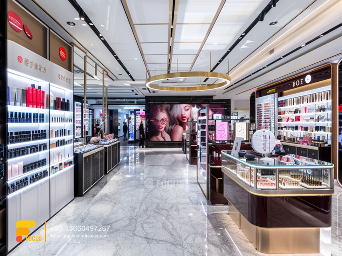 cosmetic retail shop perfume shelves wig store design