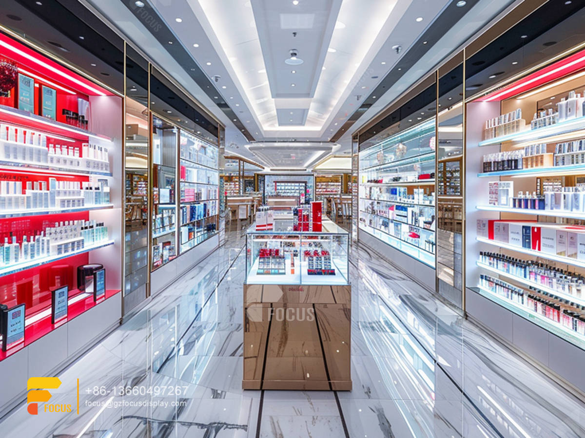 cosmetic retail shop perfume shelves wig store design