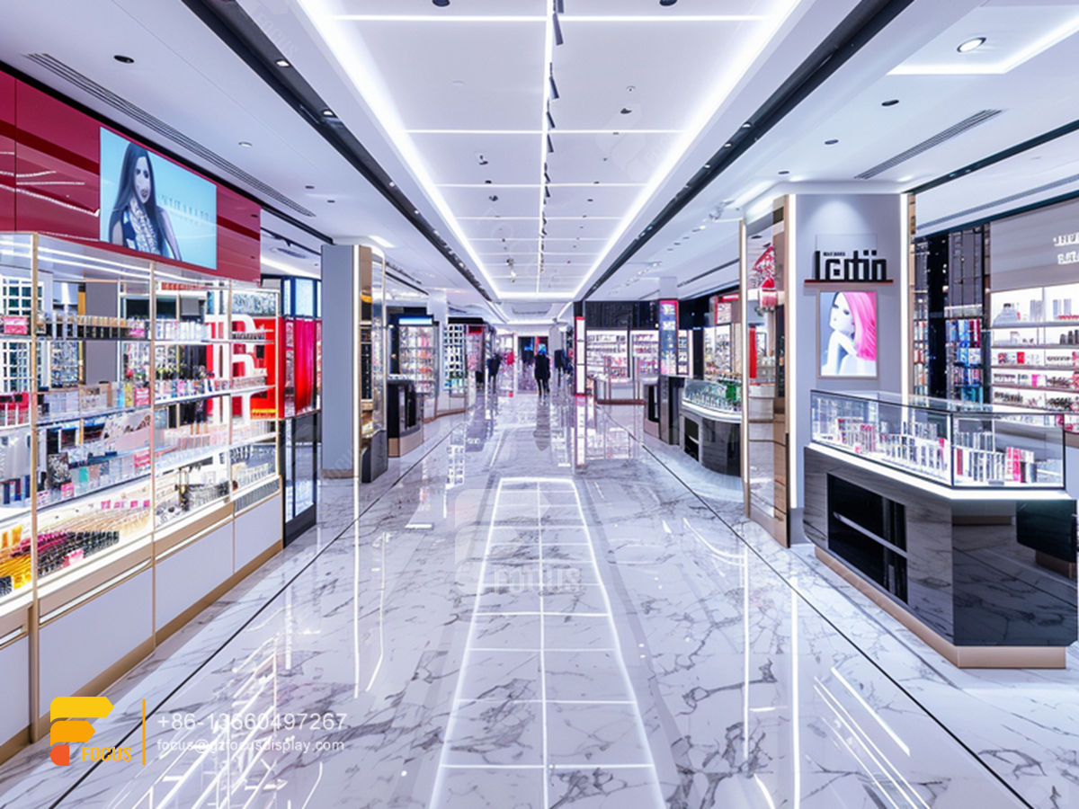 cosmetic retail shop perfume shelves wig store design