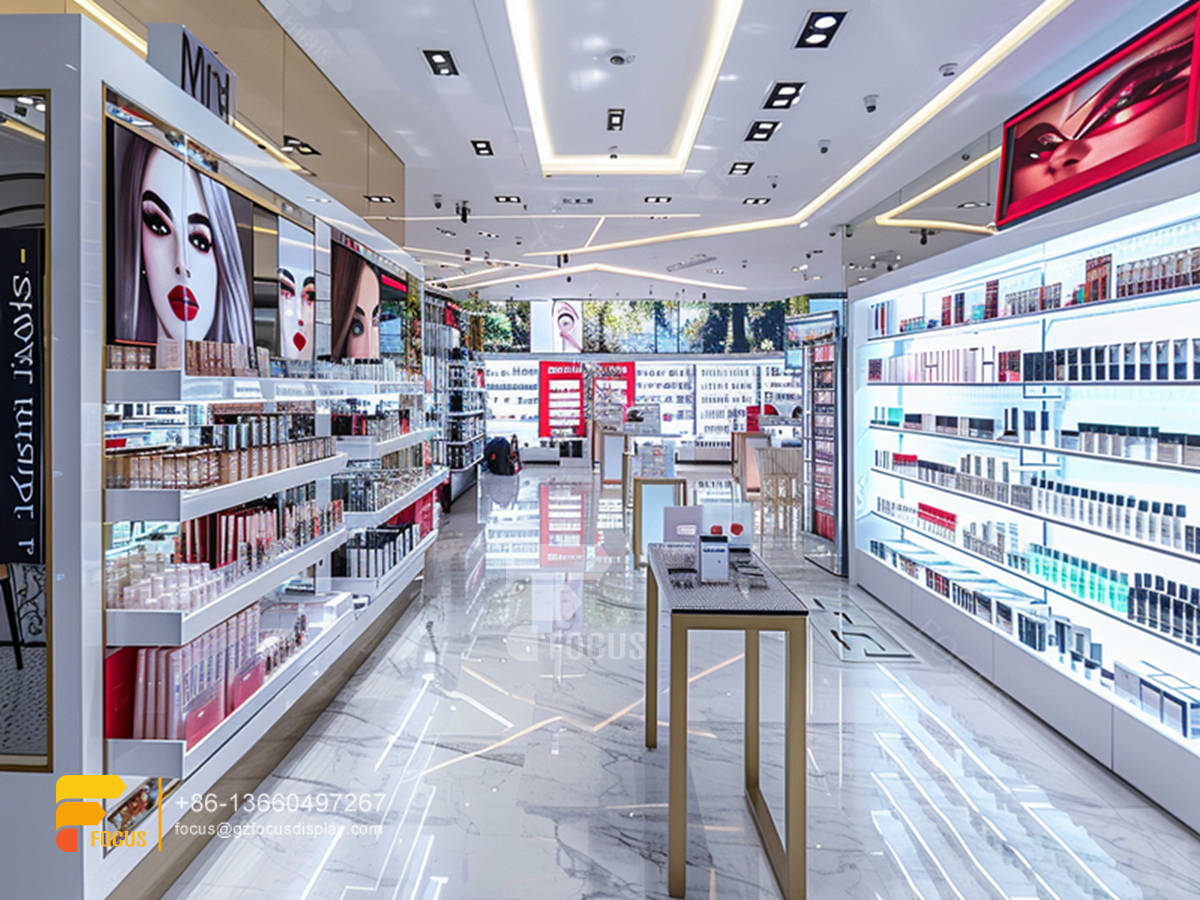 cosmetic retail shop perfume shelves wig store design