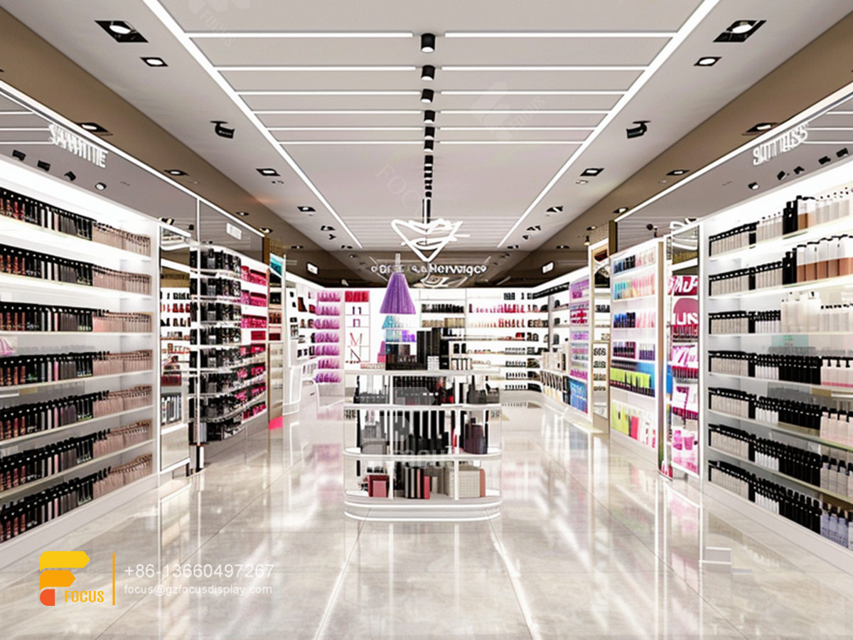 cosmetic retail shop perfume shelves wig store design