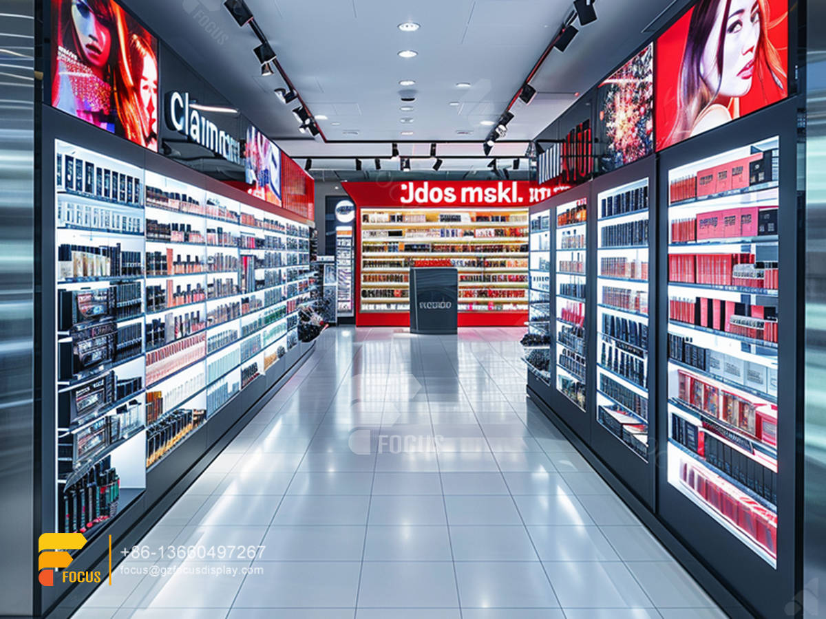 cosmetic shelf design perfume display rack hair stands
