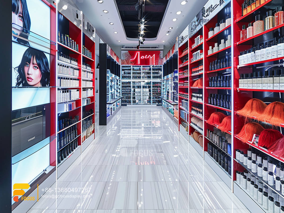 cosmetic shelf design perfume display rack hair stands