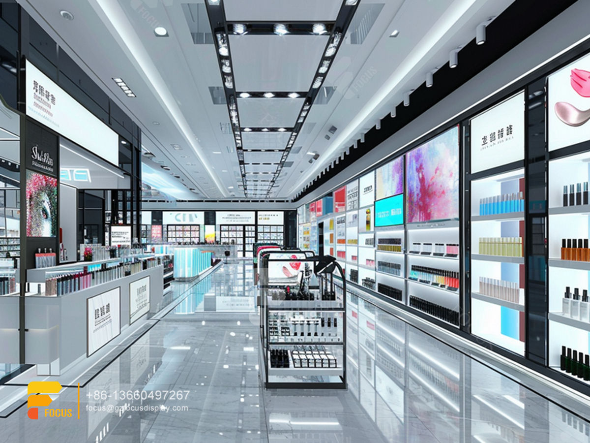 cosmetic shelf display skin care shelf wig showcase
